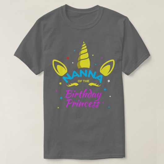 ナンナオブ誕生日プリンセスバイデイユニコーングランダム Tシャツ (デザイン正面)