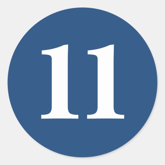 ナンバーイレブン計画供給11ネイビーホワイト ラウンドシール (正面)