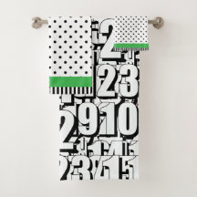 ナンバーキッズ白黒ドットグリーン