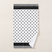 ナンバーキッズ白黒ドットブラックバンド バスタオルセット (ハンドタオル)
