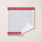 ナンバーキッズ白黒ドット赤 バスタオルセット (ウォッシュタオル)