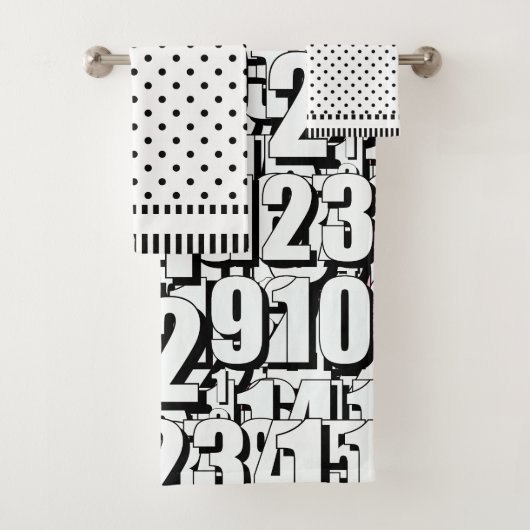 ナンバーキッズ白黒ドット バスタオルセット (インサイチュ)