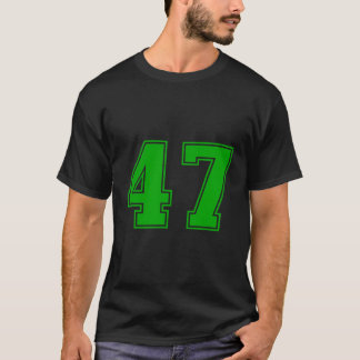 ナンバーグリーンスポーツファンジャージー番号47 Tシャツ