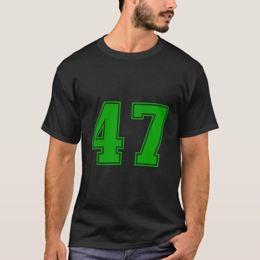 ナンバーグリーンスポーツファンジャージー番号47 Tシャツ (正面)