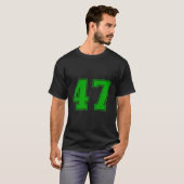 ナンバーグリーンスポーツファンジャージー番号47 Tシャツ (正面フル)