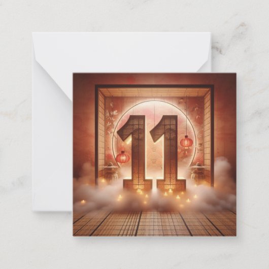 ナンバーゲーム – 11のカード ノートカード (正面)