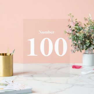 ナンバーシンプルモダンタイポグラフィ文字 アクリルサイン