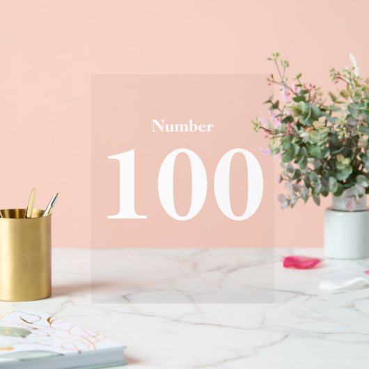 ナンバーシンプルモダンタイポグラフィ文字 アクリルサイン (ウェディング)