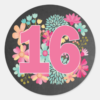 ナンバースウィート16 16誕生日記念日パーティー ラウンドシール