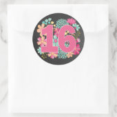 ナンバースウィート16 16誕生日記念日パーティー ラウンドシール (バッグ)