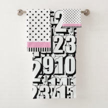 ナンバーズキッズ白黒ドットピンク