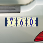 ナンバーズフランスのビニールハウス番号シール バンパーステッカー (車上)