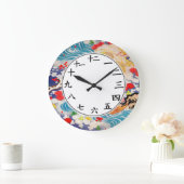 ナンバーズ中国のクロックAsian Water Waves Art ラージ壁時計 (ホーム)