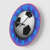 ナンバーズ付きのサッカーボール ラージ壁時計 (傾斜)