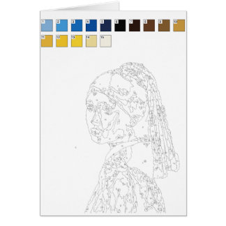 ナンバーズ絵を描カード付き：パール・イヤリング付き女の子