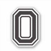 ナンバーズ0スポーティ大学フォント シール (正面)