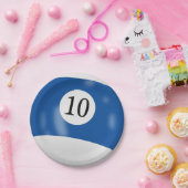 ナンバーズ10ビリヤード・ボール ペーパープレート (パーティー)