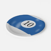 ナンバーズ10ビリヤード・ボール ペーパープレート (アングル)
