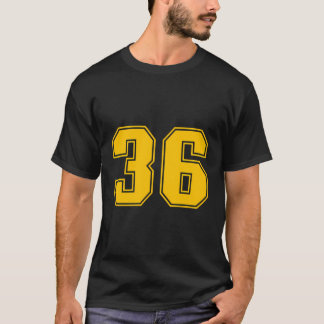 ナンバーズ36イエロースポーツファンジャージー番号 Tシャツ