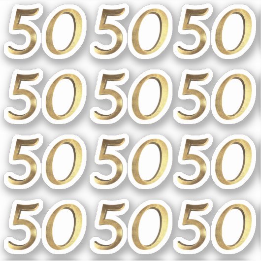 ナンバーズ50フェイク金ゴールド50周年 シール (正面)
