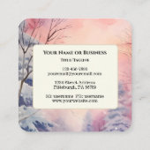 ナンバーズ6あなた賛美聖書聖句の冬のシーン スクエア名刺 (裏面)