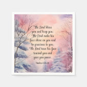 ナンバーズ6あなた賛美聖書聖句の冬のシーン スタンダードカクテルナプキン (正面)