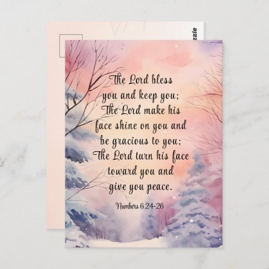 ナンバーズ6あなた賛美聖書聖句の冬のシーン ポストカード (正面/裏面)