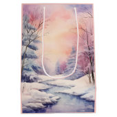 ナンバーズ6あなた賛美聖書聖句の冬の雪 ミディアムペーパーバッグ (裏面)