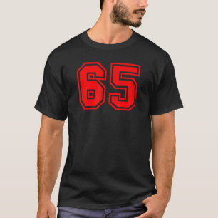 ナンバーズ65スポーツユニフォームレッドファンアスリートジャージー Tシャツ