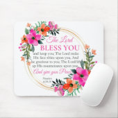 ナンバーズ6:24-26ピンクフローラリースクリスチャン マウスパッド (マウス)