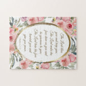 ナンバーズ6:24-26主あなた賛美ピンクのフローラ ジグソーパズル (横)