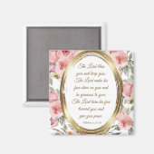 ナンバーズ6:24-26主あなた賛美ピンクのフローラ マグネット (正面/裏面)