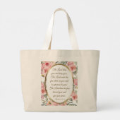 ナンバーズ6:24-26主あなた賛美ピンクのフローラ ラージトートバッグ (裏面)