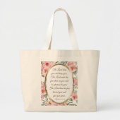 ナンバーズ6:24-26主あなた賛美ピンクのフローラ ラージトートバッグ (正面)