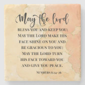 ナンバーズ6:24-26主よ賛美と主よ保り ストーンコースター (正面)