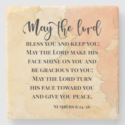 ナンバーズ6:24-26主よ賛美と主よ保り ストーンコースター (正面)