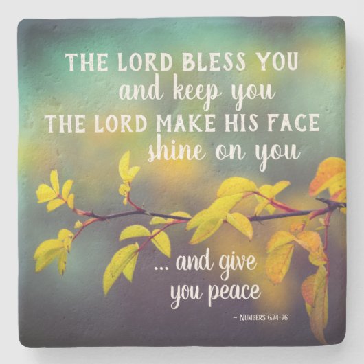 ナンバーズ6:24-26主よ賛美と主よ保り ストーンコースター (正面)