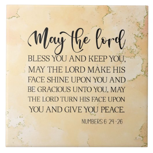 ナンバーズ6:24-26主よ賛美と主よ保り タイル (正面)