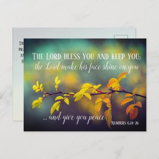 ナンバーズ6:24-26主よ賛美と主よ保り ポストカード (正面/裏面)