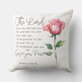 ナンバーズ6:24-26主よ賛美よバラの花 アウトドアクッション