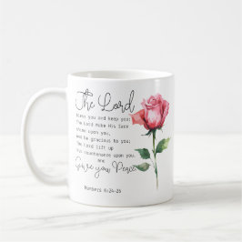 ナンバーズ6:24-26主よ賛美よバラの花 コーヒーマグカップ
