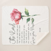 ナンバーズ6:24-26主よ賛美よバラの花 シェルパブランケット (正面(横))