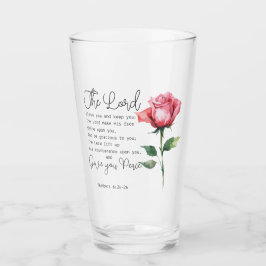 ナンバーズ6:24-26主よ賛美よバラの花 タンブラーグラス