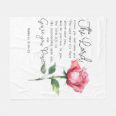 ナンバーズ6:24-26主よ賛美よバラの花 フリースブランケット (正面(横))