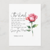 ナンバーズ6:24-26主よ賛美よバラの花 ポストカード (正面)