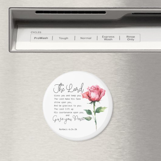 ナンバーズ6:24-26主よ賛美よバラの花 マグネット (インサイチュ (食洗機))