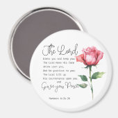 ナンバーズ6:24-26主よ賛美よバラの花 マグネット (正面/裏面)