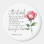 ナンバーズ6:24-26主よ賛美よバラの花 マグネット (正面)