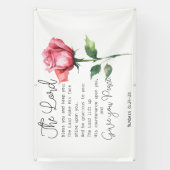 ナンバーズ6:24-26主よ賛美よバラの花 横断幕 (縦)