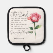 ナンバーズ6:24-26主よ賛美よバラの花 鍋敷き (正面)